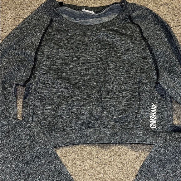 Gymshark Women's Charcoal Crop Top Longsleeve - Picture 1 of 6